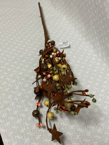 17" BERRY SPRAY W/RUSTY STARS-SPRIG 17" BERRY SPRAY W/RUSTY STARS-SPRIG