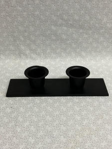 DOUBLE TAPER CANDLE HOLDER-BLACK DOUBLE TAPER CANDLE HOLDER-BLACK