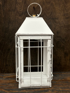 RUSTIC TABLE LANTERN IN RUSTIC WHITE RUSTIC TABLE LANTERN IN RUSTIC WHITE