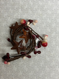 1" CANDLE RING W/STAR-BURG/PINK 1" CANDLE RING W/STAR-BURG/PINK