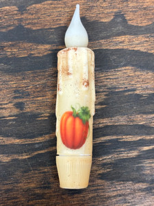 4 3/4" IVORY LED-TAPER-ORANGE PUMPKIN 4 3/4" IVORY LED-TAPER-ORANGE PUMPKIN