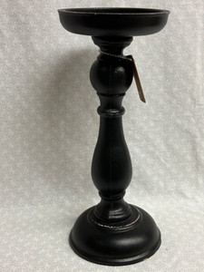 WOOD CANDLE HOLDER 10" BLK WOOD CANDLE HOLDER 10" BLK