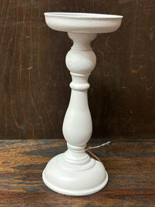 WOOD CANDLE HOLDER WHITE 10" WOOD CANDLE HOLDER WHITE 10"