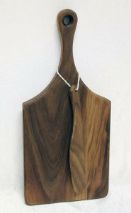 HANDLE BOARD W/WOOD KNIFE-WALNUT HANDLE BOARD W/WOOD KNIFE-WALNUT
