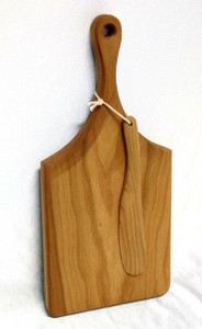 HANDLE BOARD W/WOOD KNIFE-CHERRY HANDLE BOARD W/WOOD KNIFE-CHERRY
