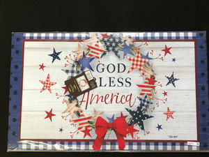 GOD BLESS AMERICA W/RED, WHITE & BLUE WREATH GOD BLESS AMERICA W/RED, WHITE & BLUE WREATH