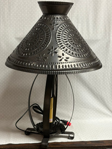 BETSY ROSS LAMP WITH CHISEL SHADE IN KETTLE BLACK_ 1 OF 2 BETSY ROSS LAMP WITH CHISEL SHADE IN KETTLE BLACK_ 1 OF 2