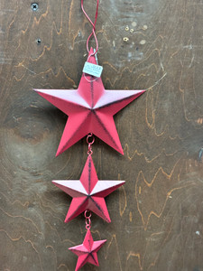 HANGING TRIPLE STAR ORNAMENTS_RED HANGING TRIPLE STAR ORNAMENTS_RED