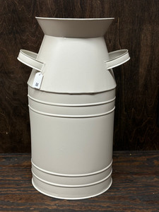 MILK CAN, 17.5"H x 9" Diameter, Cream MILK CAN, 17.5"H x 9" Diameter, Cream