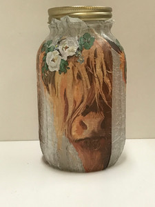 LIGHTED HIGHLAND COW JAR LIGHTED HIGHLAND COW JAR