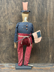1776 PRIMITIVE DOLL W/FLAG-MALE-HANDMADE IN LANCASTER, PA 1776 PRIMITIVE DOLL W/FLAG-MALE-HANDMADE IN LANCASTER, PA