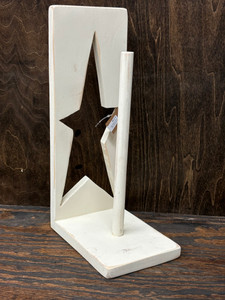 PAPER TOWEL HOLDER-STAR ANTIQUE WHT