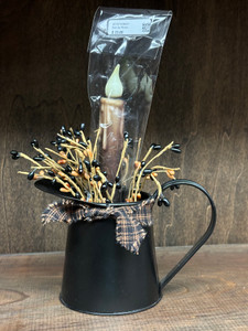 BLACK PITCHER W/BERRIES, RIBBON, & CANDLE BLACK PITCHER W/BERRIES, RIBBON, & CANDLE