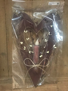 WOOD HEART & BERRIES & CANDLE WOOD HEART & BERRIES & CANDLE