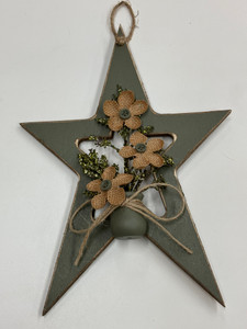 WOOD STAR - FLOWERS - SAGE WOOD STAR - FLOWERS - SAGE