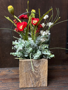 D+COR IN WOODEN PLANTER W/ALUM HANDLE D+COR IN WOODEN PLANTER W/ALUM HANDLE