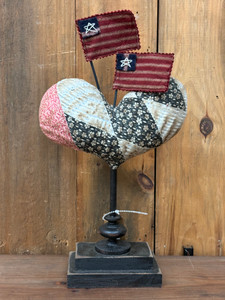ANTIQUE QUILT PATRIOTIC HEART