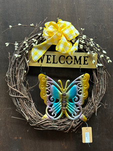 WREATH_WELCOME W/BUTTERFLY WREATH_WELCOME W/BUTTERFLY