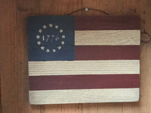 1776 AMERICAN FLAG-WOOD LATH 12"x9" 1776 AMERICAN FLAG-WOOD LATH 12"x9"