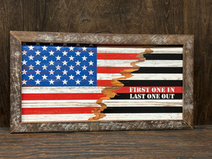 FIST ONE IN LAST ONE OUT WITH FLAG - 24x12