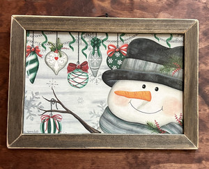 LISA KENNEDY - SNOWMAN + ORNAMENTS - 18x12 LISA KENNEDY - SNOWMAN + ORNAMENTS - 18x12