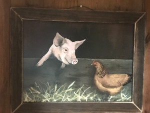 BACON & EGGS-BILLY JACOBS-PIG & CHICKEN - 16X12 BACON & EGGS-BILLY JACOBS-PIG & CHICKEN - 16X12