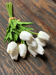 WHITE TULIP BUNCH 14 "_ 9 PER BUNCH WHITE TULIP BUNCH 14 "_ 9 PER BUNCH