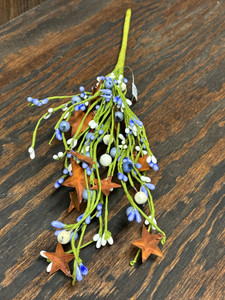 17" BERRY SPRAY W/RUSTY STARS-CREAM/PURPLE 17" BERRY SPRAY W/RUSTY STARS-CREAM/PURPLE