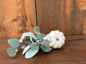 Pumpkin/Berry/pick, 15"_White & Green Pumpkin/Berry/pick, 15"_White & Green