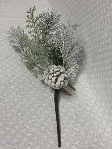 SNOWED PINE CONE PINE PICK, 13" SNOWED PINE CONE PINE PICK, 13"
