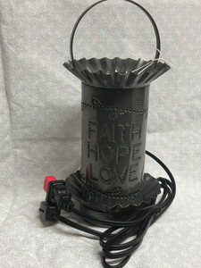 Mini Wax Warmer with Vertical Faith Hope Love in Country Tin Mini Wax Warmer with Vertical Faith Hope Love in Country Tin