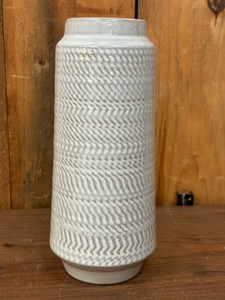 WHITE CERAMIC VASE 7.5" WHITE CERAMIC VASE 7.5"
