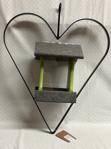 HEART MINI FEEDER-GRAY/LIME HEART MINI FEEDER-GRAY/LIME