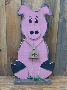 SITTING PIG WITH BASE