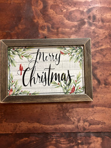 MERRY CHRISTMAS - 4 CARDINALS - 18x12 MERRY CHRISTMAS - 4 CARDINALS - 18x12