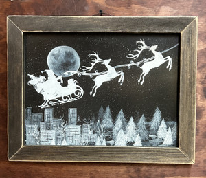 BLACK + WHITE SANTA + SLEIGH - 12x16 BLACK + WHITE SANTA + SLEIGH - 12x16
