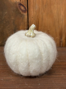 Wool Pumpkin 4.25"_WHITE Wool Pumpkin 4.25"_WHITE