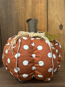Fabric Pumpkin 12" Polka doted Fabric Pumpkin 12" Polka doted