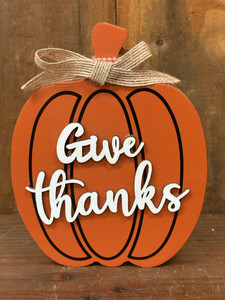 WORD PUMPKIN W/PLAID BOW BLOCK 3 ASST.-ORANGE WORD PUMPKIN W/PLAID BOW BLOCK 3 ASST.-ORANGE
