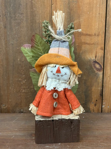 WOOD BLOCK DECO-SCARECROW WOOD BLOCK DECO-SCARECROW