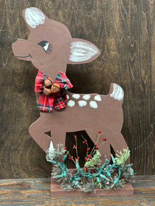 WOODEN BAMBI-LIGHTED