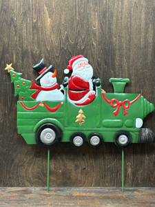 SNOWMAN ON TRAIN 25X29