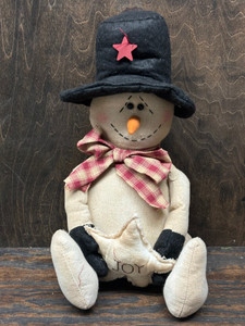 17" FABRIC SNOWMAN W/JOY 17" FABRIC SNOWMAN W/JOY