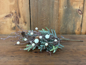 Hemlock/Cream Berry Pick, 12" Hemlock/Cream Berry Pick, 12"