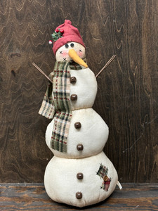 20 FABRIC SNOWMAN STANDING W/ RED HAT 20 FABRIC SNOWMAN STANDING W/ RED HAT