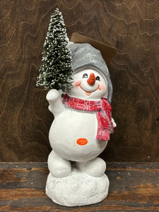 RESIN LIGHT UP SNOWMAN W/FLORAL RESIN LIGHT UP SNOWMAN W/FLORAL
