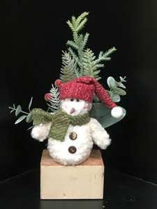 WOOD BLOCK DECO-SNOWMAN WOOD BLOCK DECO-SNOWMAN