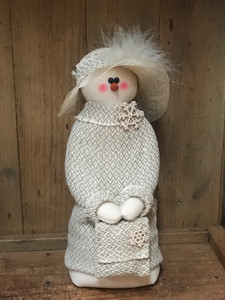 TALL SNOWMAN-DIVA WITH HAT WOVEN OUTFIT AND SNOWFLAKE JEWELRY TALL SNOWMAN-DIVA WITH HAT WOVEN OUTFIT AND SNOWFLAKE JEWELRY