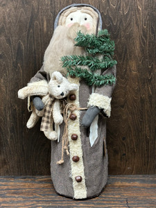 Gray Coat Santa w/ Bear 28" Gray Coat Santa w/ Bear 28"