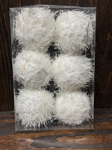 Snowball Ornament Md 3" Set/6 Snowball Ornament Md 3" Set/6